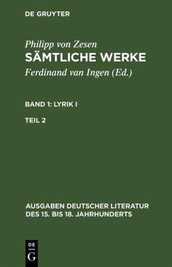 Lyrik I. Zweiter Teil (eBook, PDF) - Zesen, Philipp Von