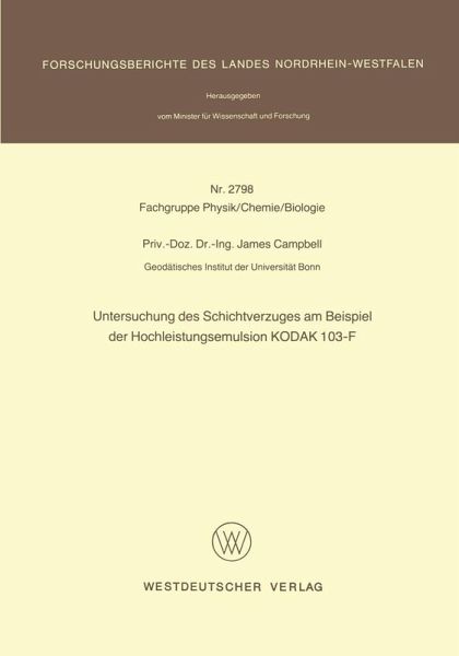 Untersuchung des Schichtverzuges am Beispiel der Hochleistungsemulsion KODAK 103-F (eBook, PDF)