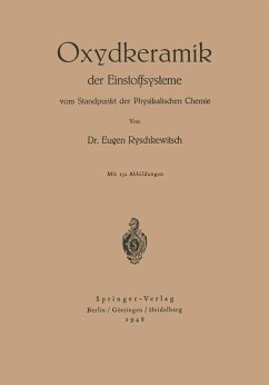 Cover Oxydkeramik der Einstoffsysteme vom Standpunkt der physikalischen Chemie (eBook, PDF)