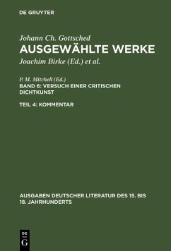 Versuch einer Critischen Dichtkunst. Kommentar (eBook, PDF) - Gottsched, Johann Christoph