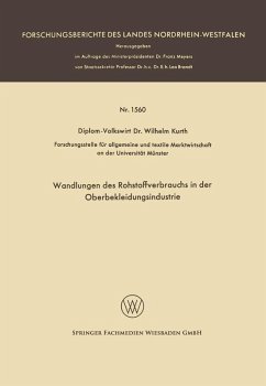 Wandlungen des Rohstoffverbrauchs in der Oberbekleidungsindustrie (eBook, PDF) - Kurth, Wilhelm
