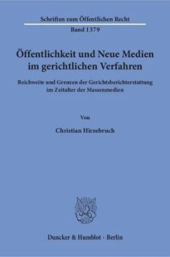 Öffentlichkeit und Neue Medien im gerichtlichen Verfahren - Hirzebruch, Christian