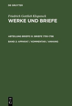 Klopstock Werke und Briefe Bd. 2 - Apparat / Kommentar / Anhang (eBook, PDF) - Klopstock, Friedrich Gottlieb