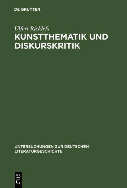 Kunstthematik und Diskurskritik (eBook, PDF)