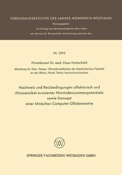 Cover Nachweis und Reizbedingungen olfaktorisch und rhinosensibel evozierter Hirnrindensummenpotentiale sowie Konzept einer klinischen Computer-Olfaktometrie (eBook, PDF)
