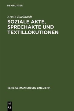Soziale Akte, Sprechakte und Textillokutionen (eBook, PDF) - Burkhardt, Armin