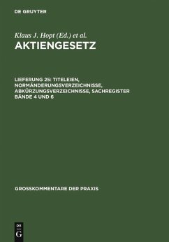 Cover Titeleien, Normänderungsverzeichnisse, Abkürzungsverzeichnisse, Sachregister Bände 4 und 6 (eBook, PDF)