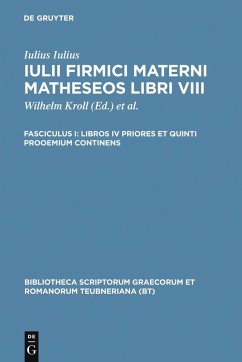 Libros IV priores et quinti prooemium continens (eBook, PDF) - Maternus, Iulius Firmicus