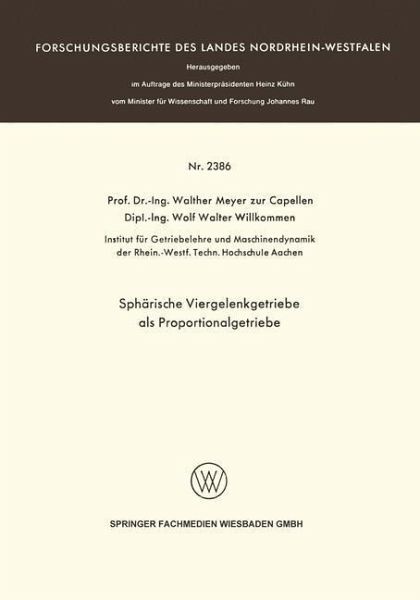 Sphärische Viergelenkgetriebe als Proportionalgetriebe (eBook, PDF)