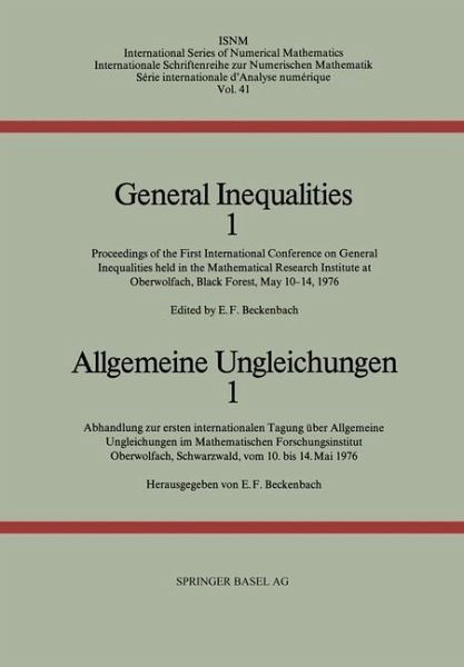 General Inequalities 1 / Allgemeine Ungleichungen 1 (eBook, PDF)