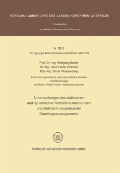 Cover Untersuchungen des stationären und dynamischen Verhaltens mechanisch und elektrisch vorgesteuerter Druckbegrenzungsventile (eBook, PDF)