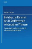 Beiträge zur Kenntnis des N-Stoffwechsels wintergrüner Pflanzen (eBook, PDF)