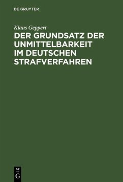 Cover Der Grundsatz der Unmittelbarkeit im deutschen Strafverfahren (eBook, PDF)