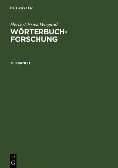 Cover Herbert Ernst Wiegand: Wörterbuchforschung. Teilband 1 (eBook, PDF)