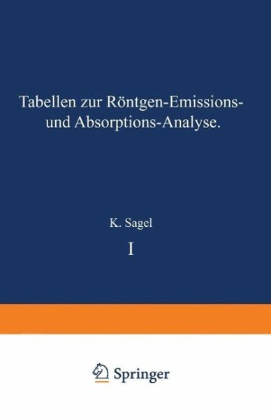 Tabellen zur Röntgen-Emissions- und Absorptions-Analyse (eBook, PDF)