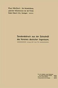 Cover Die Heranbildung gelernter Arbeiterinnen bei der Firma Robert Bosch A.-G., Stuttgart (eBook, PDF)