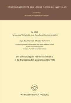 Die Entwicklung der Heimtextilienmärkte in der Bundesrepublik Deutschland bis 1985 (eBook, PDF) - Kemmann, Christof