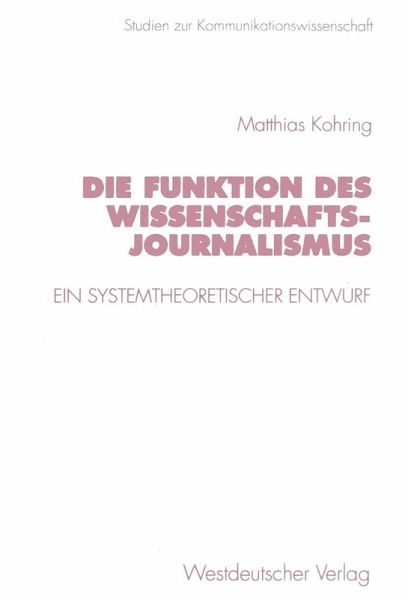 Die Funktion des Wissenschaftsjournalismus (eBook, PDF)