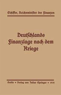 Cover Deutschlands Finanzlage nach dem Kriege (eBook, PDF)