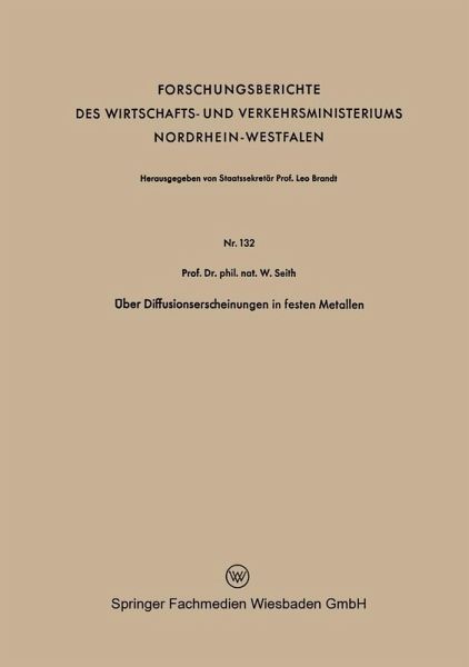 Über Diffusionserscheinungen in festen Metallen (eBook, PDF)