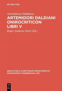 Artemidori Daldiani Onirocriticon libri V (eBook, PDF) - Daldianus, Artemidorus