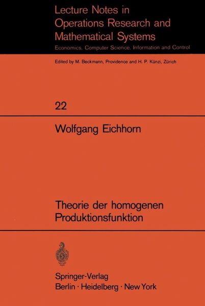 Theorie der homogenen Produktionsfunktion (eBook, PDF)