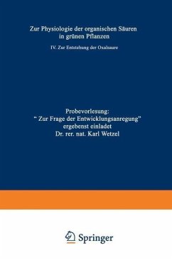 Cover Zur Physiologie der organischen Säuren in grünen Pflanzen (eBook, PDF)