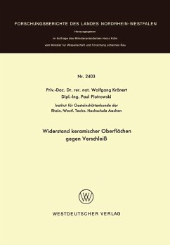 Widerstand keramischer Oberflächen gegen Verschleiß (eBook, PDF) - Krönert, Wolfgang