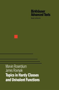 Topics in Hardy Classes and Univalent Functions (eBook, PDF) - Rosenblum, Marvin; Rovnyak, James
