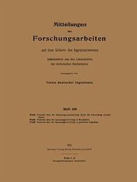 Cover Mitteilungen über Forschungsarbeiten aus dem Gebiete des Ingenieurwesens (eBook, PDF)