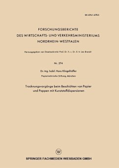Trocknungsvorgänge beim Beschichten von Papier und Pappen mit Kunststoffdispersionen (eBook, PDF) - Klingelhöffer, Hans