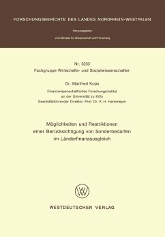 Möglichkeiten und Restriktionen einer Berücksichtigung von Sonderbedarfen im Länderfinanzausgleich (eBook, PDF) - Kops, Manfred