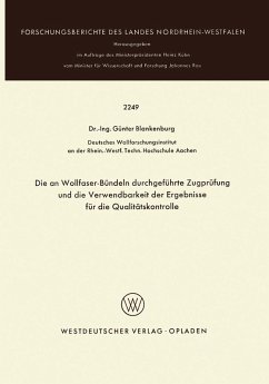 Cover Die an Wollfaser-Bündeln durchgeführte Zugprüfung und die Verwendbarkeit der Ergebnisse für die Qualitätskontrolle (eBook, PDF)