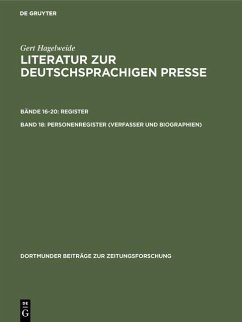 Personenregister ( Verfasser und Biographien ) (eBook, PDF) - Hagelweide, Gert