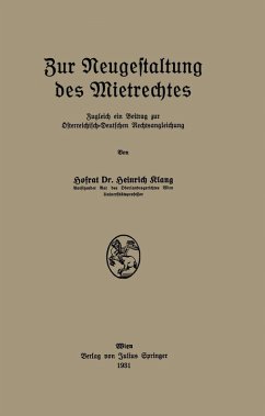 Cover Zur Neugestaltung des Mietrechtes (eBook, PDF)