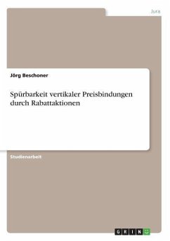 Spürbarkeit vertikaler Preisbindungen durch Rabattaktionen - Beschoner, Jörg