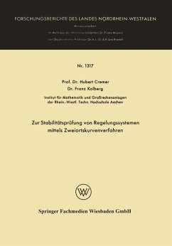 Zur Stabilitätsprüfung von Regelungssystemen mittels Zweiortskurvenverfahren (eBook, PDF) - Cremer, Hubert; Kolberg, Franz