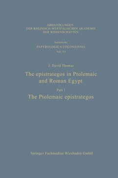 The epistrategos in Ptolemaic and Roman Egypt (eBook, PDF) - Thomas, J. David