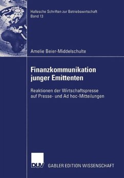Finanzkommunikation junger Emittenten (eBook, PDF) - Beier-Middelschulte, Amelie