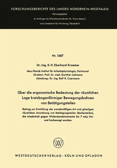 Über die ergonomische Bedeutung der räumlichen Lage kreisbogenförmiger Bewegungsbahnen von Betätigungsteilen (eBook, PDF) - Wode, K. H. Eberhard