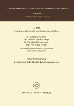 Programmplanung als Instrument der Stadtentwicklungsplanung (eBook, PDF) - Ewringmann, Dieter