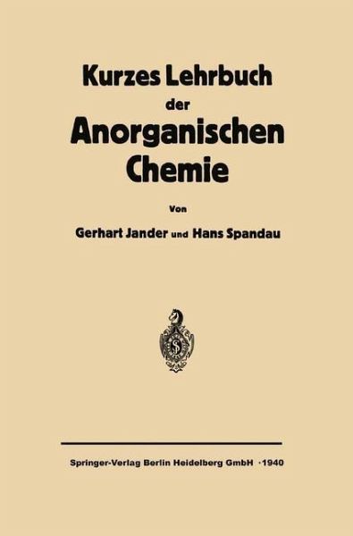 Kurzes Lehrbuch der anorganischen Chemie (eBook, PDF)