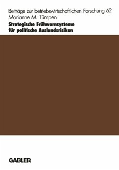 Cover Strategische Frühwarnsysteme für politische Auslandsrisiken (eBook, PDF)