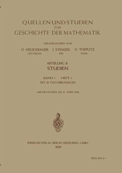 Quellen und Studien zur Geschichte der Mathematik, Astronomie und Physik (eBook, PDF) - Neugebauer, O.; Stenzel, Julius; Toeplitz, Otto