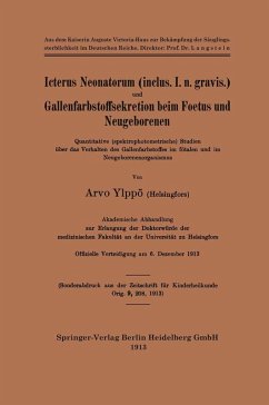 Cover Icterus Neonatorum (inclus. I. n. gravis.) und Gallenfarbstoffsekretion beim Foetus und Neugeborenen (eBook, PDF)