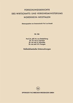 Kolloidchemische Untersuchungen (eBook, PDF) - Stackelberg, M. Von; Heindze, H.; Hübschke, H.; Frangen, K. H.