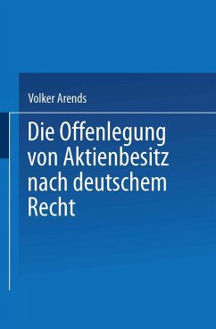 Cover Die Offenlegung von Aktienbesitz nach deutschem Recht (eBook, PDF)