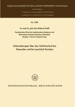 Untersuchungen über den Schlafverlauf bei Gesunden und bei psychisch Kranken (eBook, PDF) - Wolff, Max Richard