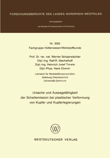 Ursache und Aussagefähigkeit der Schallemission bei plastischer Verformung von Kupfer und Kupferlegierungen (eBook, PDF)