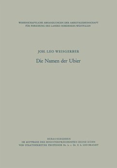 Die Namen der Ubier (eBook, PDF) - Weisgerber, Joh. Leo